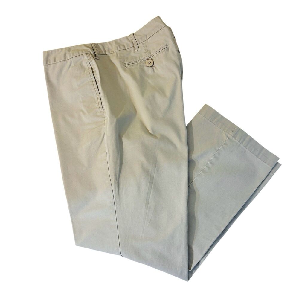Talbots Pants Womens 16W Plus Khaki Stretch Chino Cotton